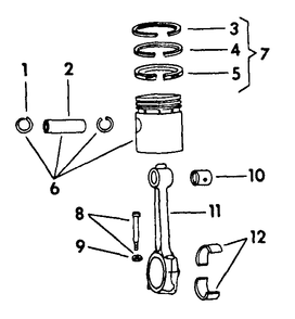 Connecting Rods And Pistons Diagram and Parts List for CUB185  Cub Cadet Lawn Tractor
